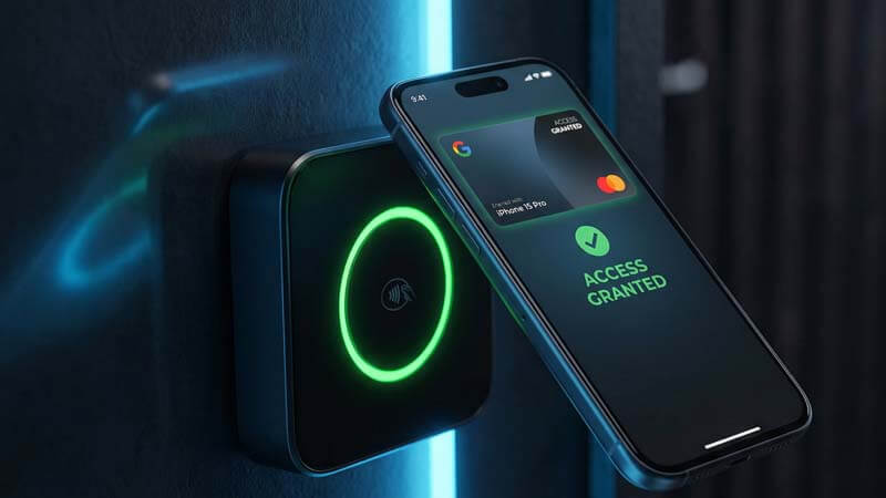 Мобильный доступ разблокировка двери виртуальной картой со смартфона по NFC